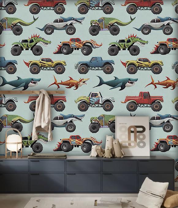Papel Adhesivo Monsters trucks (Decovinil)