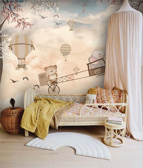 Papel Mural Animalitos aviadores