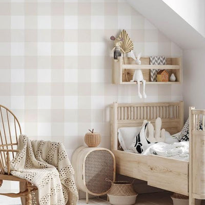 Papel Mural Vichy Beige