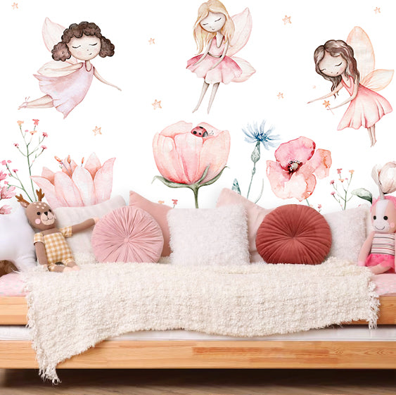 Papel Adhesivo Hadas y flores (Decovinil)