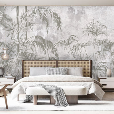 Papel Mural Tropical Gris 2