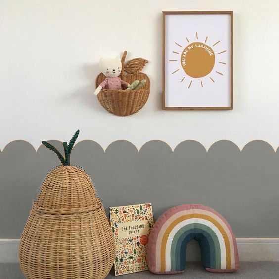 Stickers 1/2 muro Rounded Gris