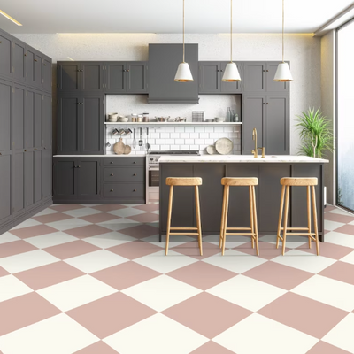 Azulejo Ajedrez Rosa y crudo