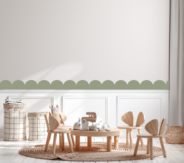 Cenefa adhesiva verde olivo