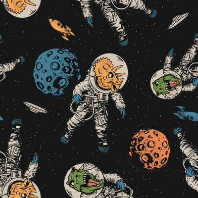 Papel Adhesivo Dinos astronautas (Decovinil)