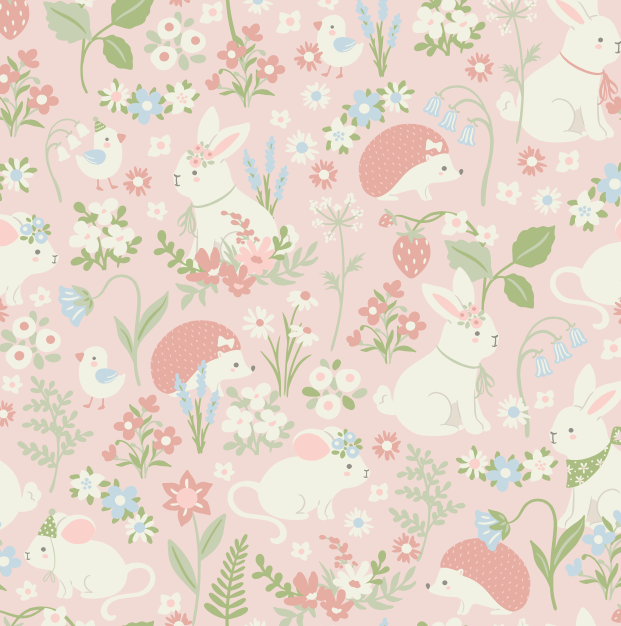 Papel Mural Woodland rosa