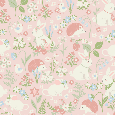 Papel Mural Woodland rosa