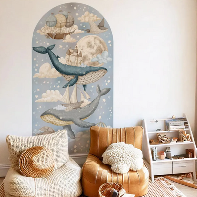 Stickers Arco Ballenas celeste