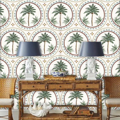 Papel Mural Palmeras mosaico