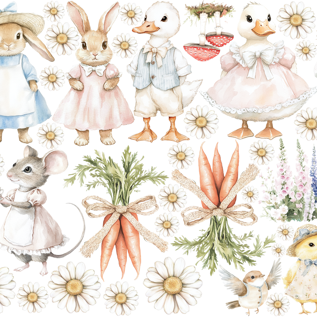 Set de estampados objetos " Granja Pascua celeste ".