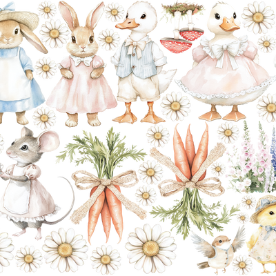 Set de estampados objetos " Granja Pascua celeste ".
