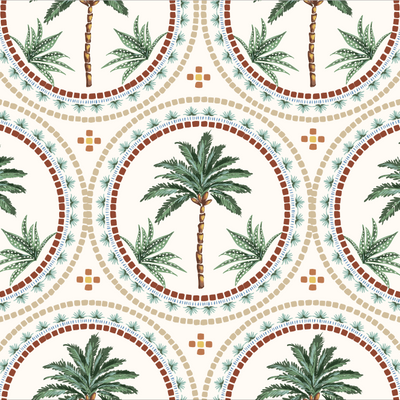 Papel Mural Palmeras mosaico