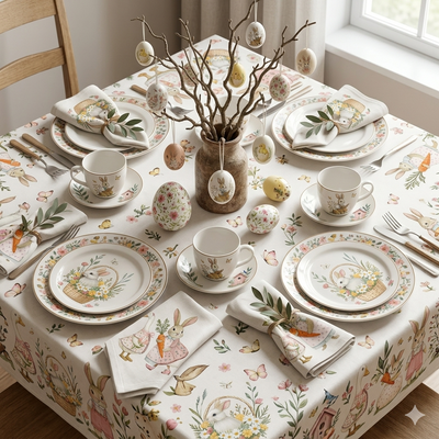 Set de estampados textil "Granja rosa".