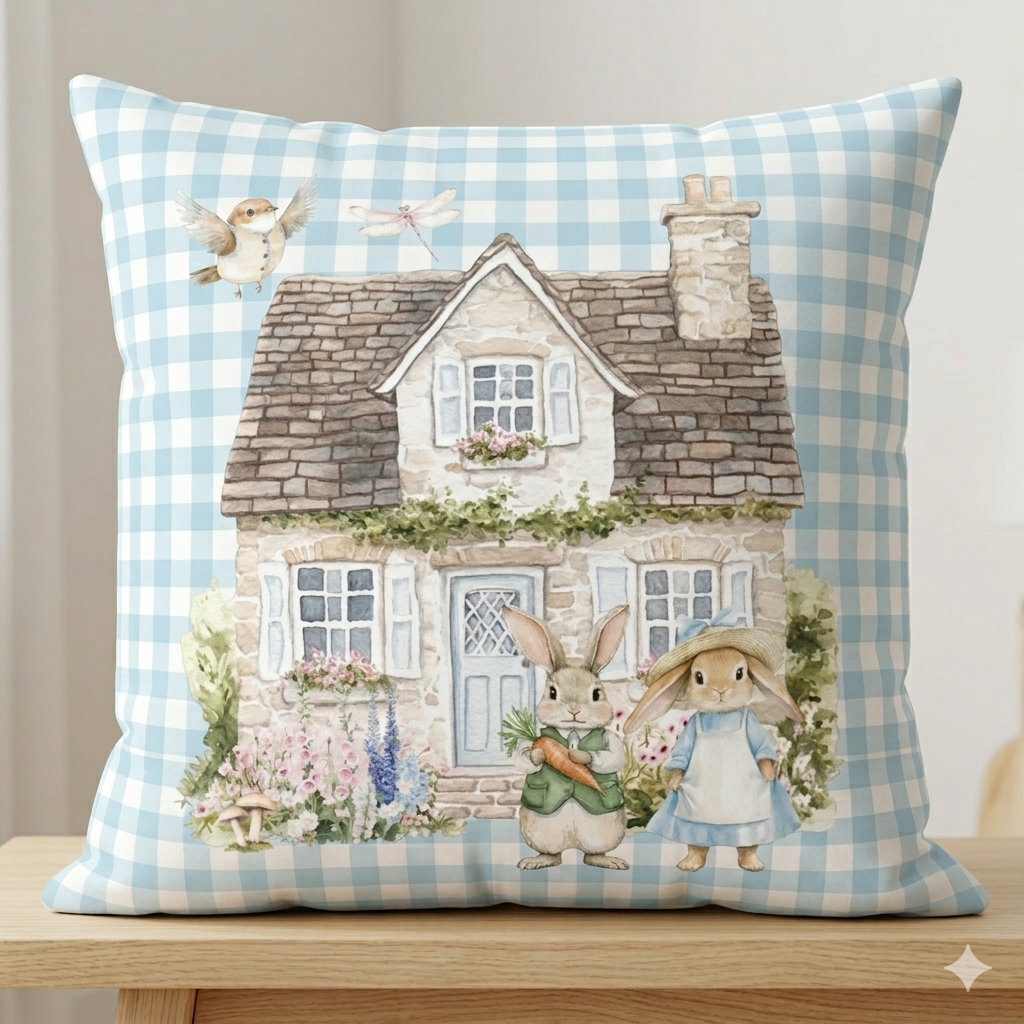 Set de estampados textil "Casa y conejo"