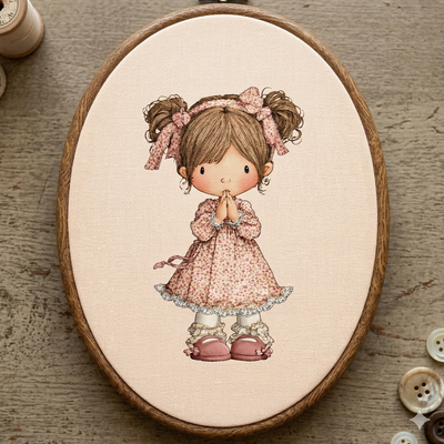 Set de estampados textil "Niñita Vintage 2".