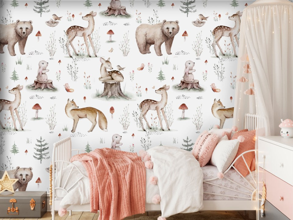 Papel Mural Woodland Pattern