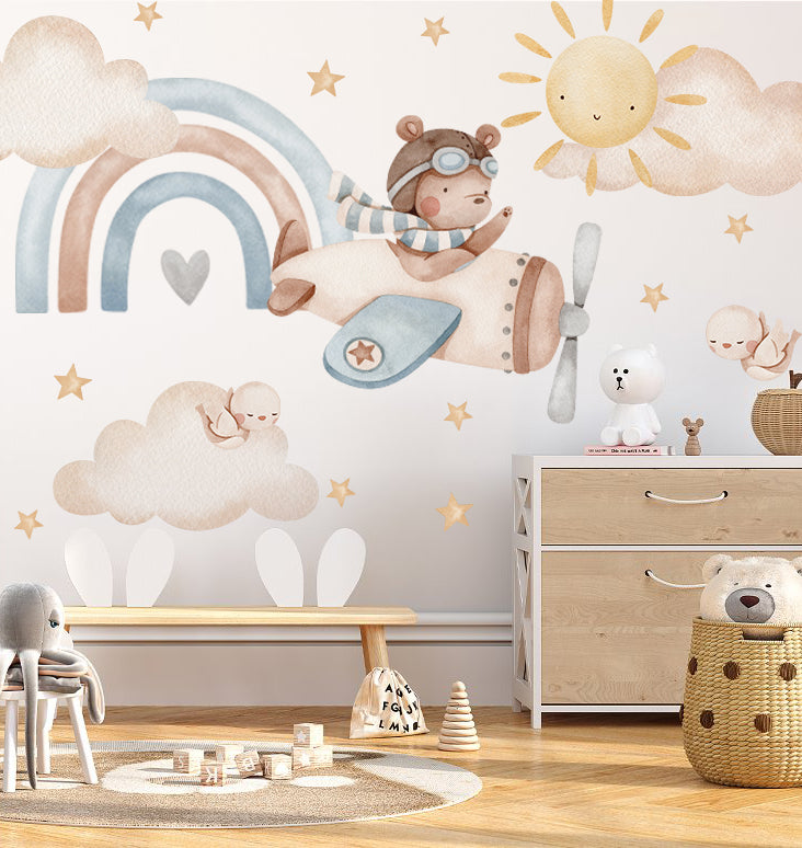 Sticker mural Osito aviador