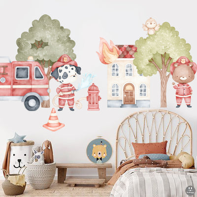 Sticker mural Bomberos