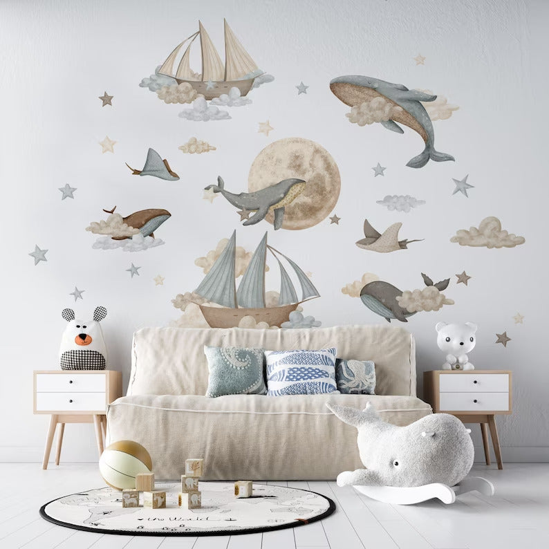 Sticker mural Ballenas