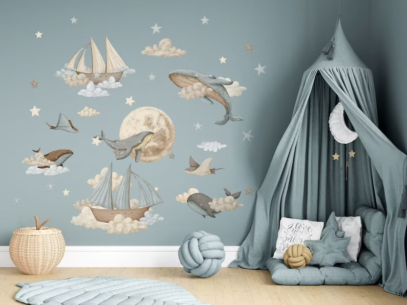 Sticker mural Ballenas