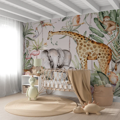 Papel Mural Jungla Rosa