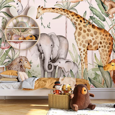 Papel Mural Jungla Rosa