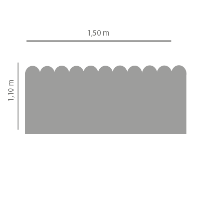 Stickers 1/2 muro Rounded Gris