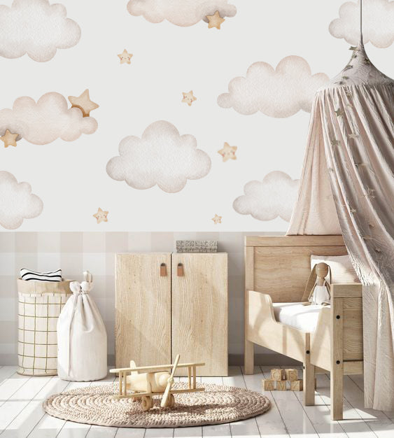 Papel Mural Nubes beige