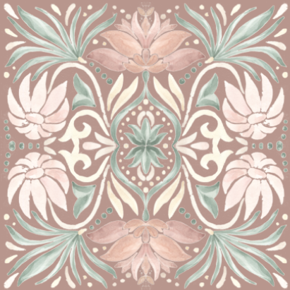 Azulejo Adhesivo Floral Taupe Tile