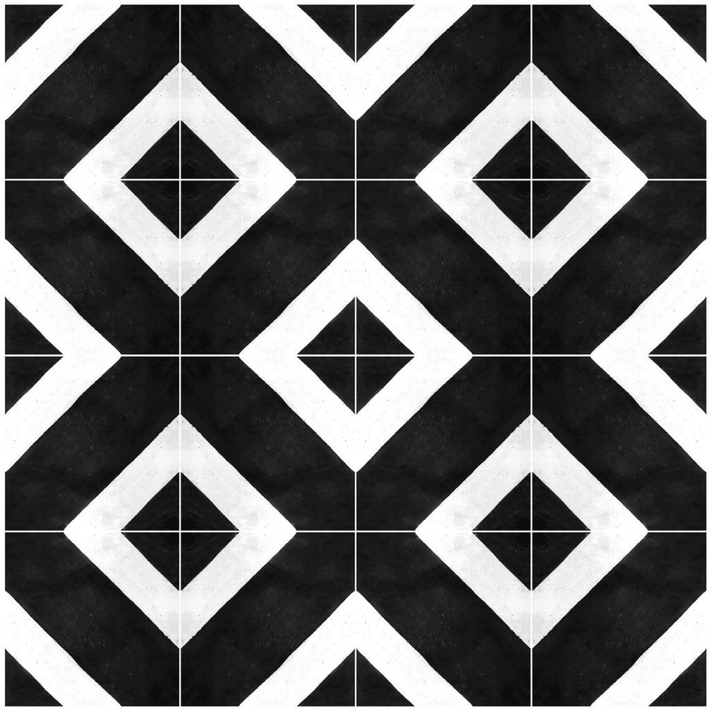 Azulejo Adhesivo Deco black and white