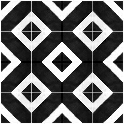 Azulejo Adhesivo Deco black and white