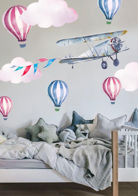 Set de Stickers Avión y globos