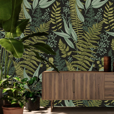 Papel Mural Botanico negro