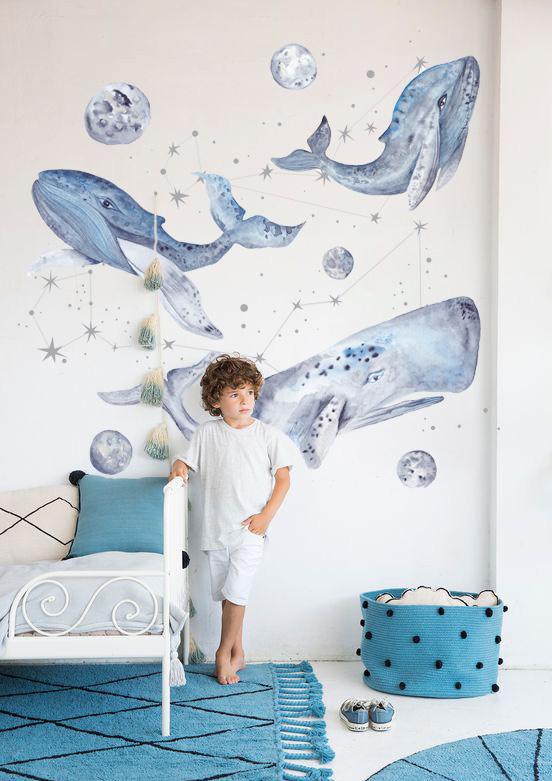 Set de Stickers Ballenas y constelaciones