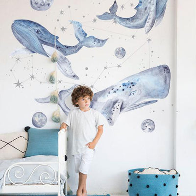 Set de Stickers Ballenas y constelaciones