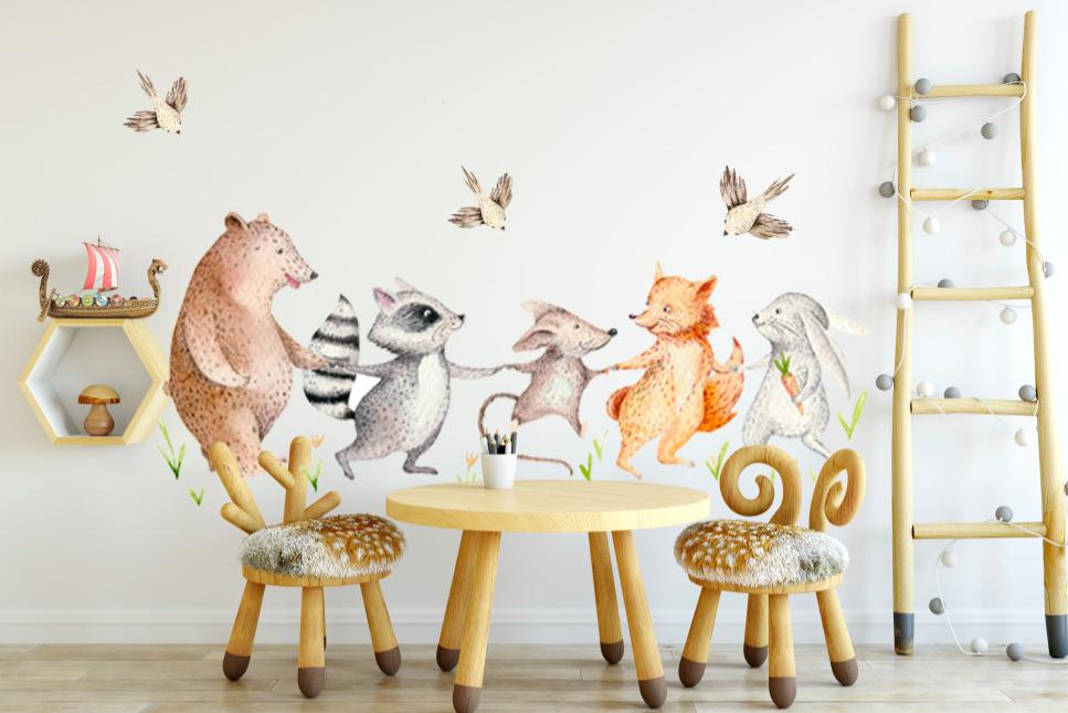 Set de Stickers Animales jugando