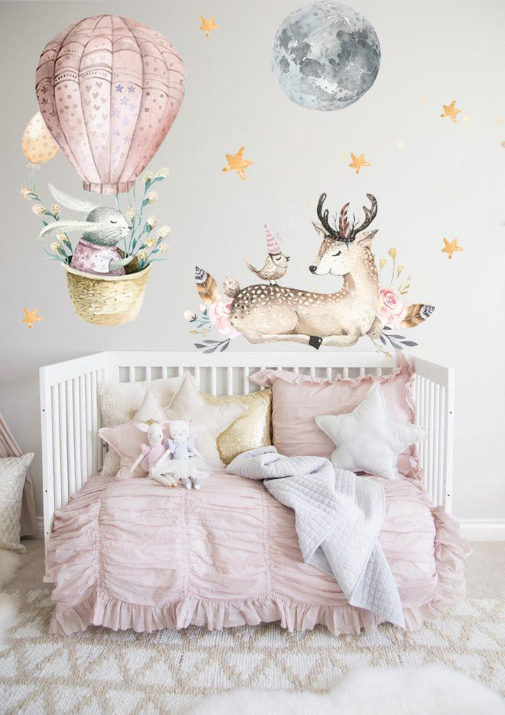 Set de Stickers Animales y luna